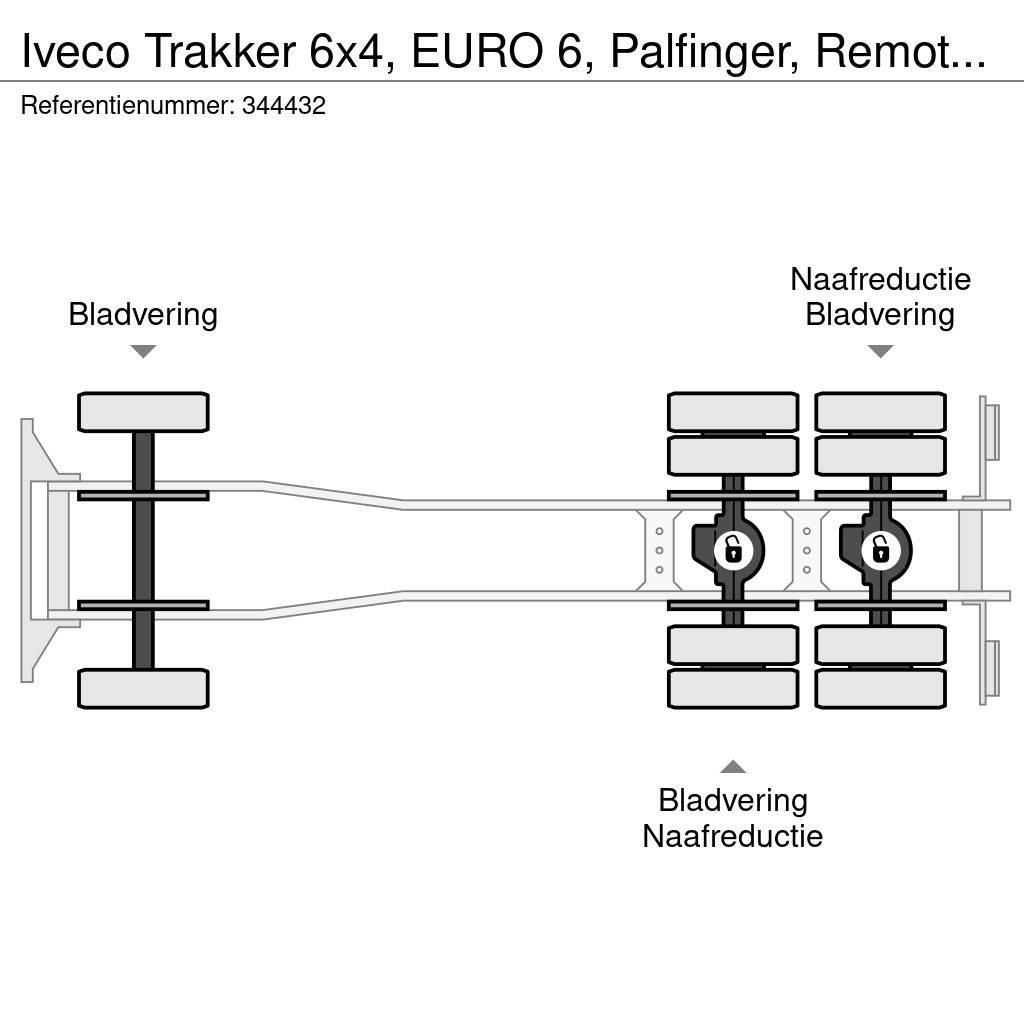 Iveco Trakker 6x4, EURO 6, Palfinger, Remote, Steel susp Camiões estrado/caixa aberta