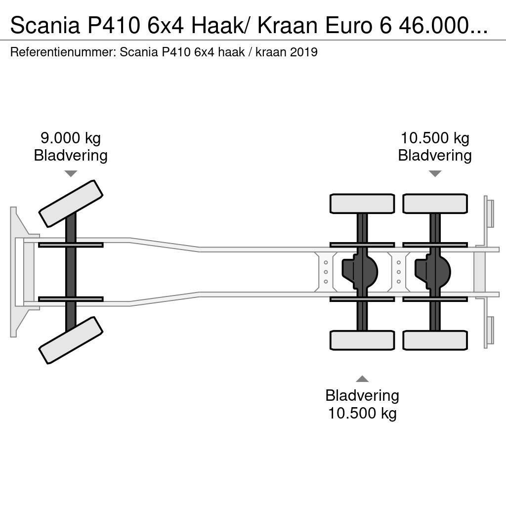 Scania P410 6x4 Haak/ Kraan Euro 6 46.000km ! Retarder Camiões Ampliroll