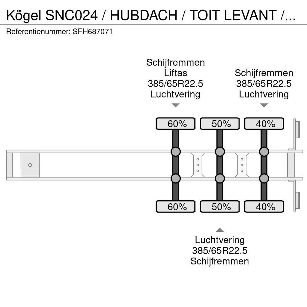 Kögel SNC024 / HUBDACH / TOIT LEVANT / HEFDAK / LIFTAS Semi Reboques Cortinas Laterais
