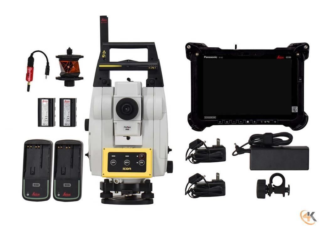 Leica Used iCR70 5" Robotic Total Station w CC200 & iCON Outros componentes