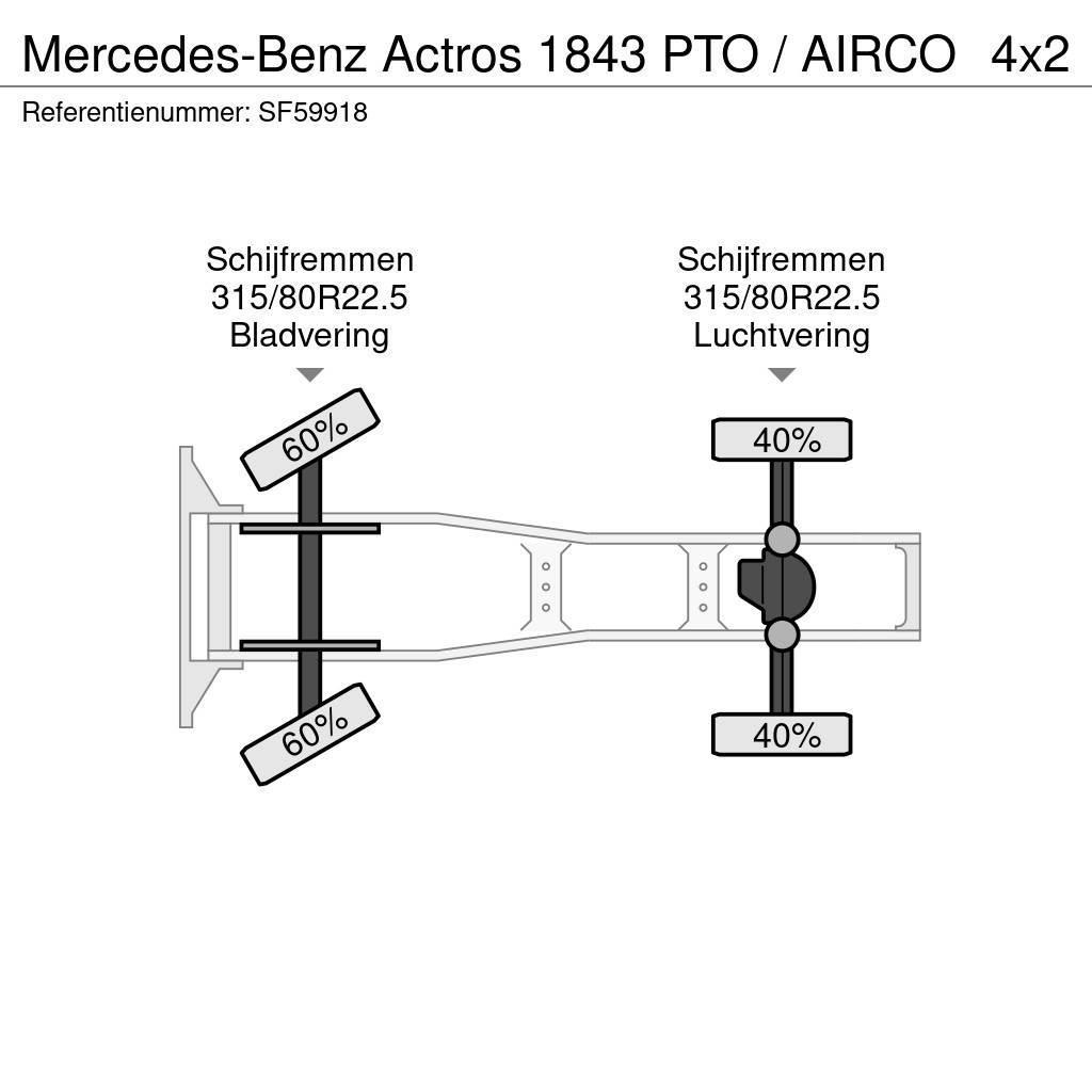 Mercedes-Benz Actros 1843 PTO / AIRCO Tractor Units