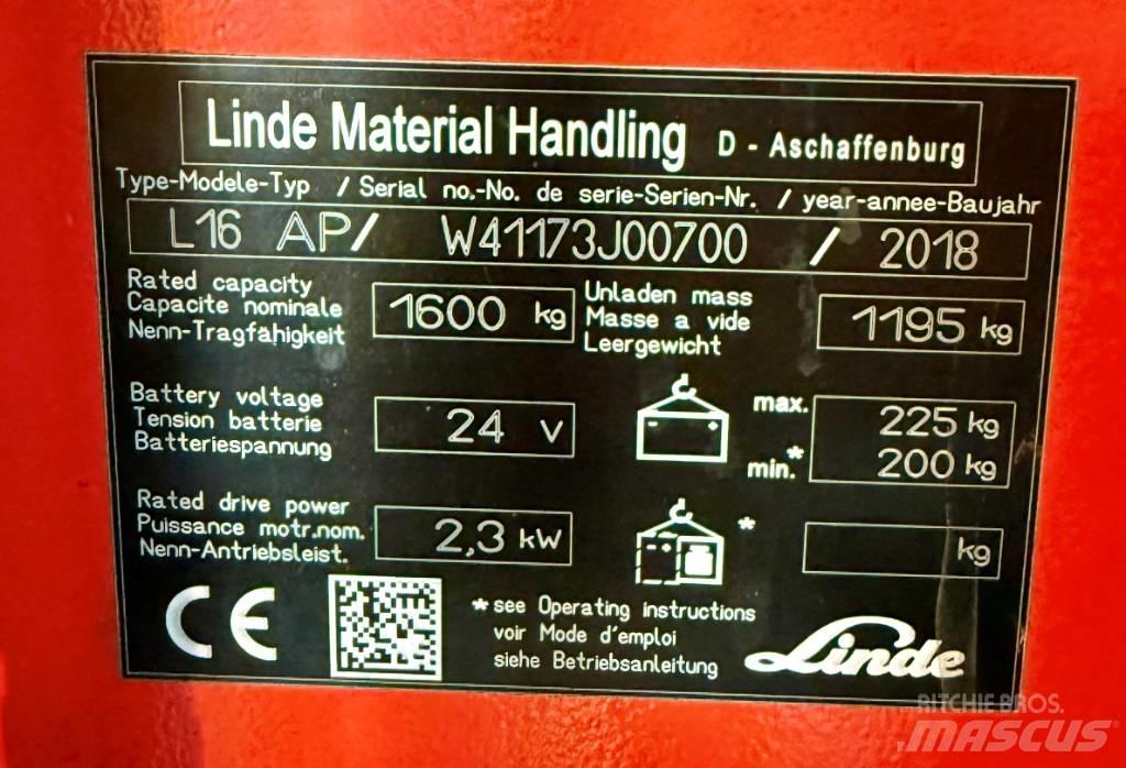 Linde L16APi/1173 Self propelled stackers
