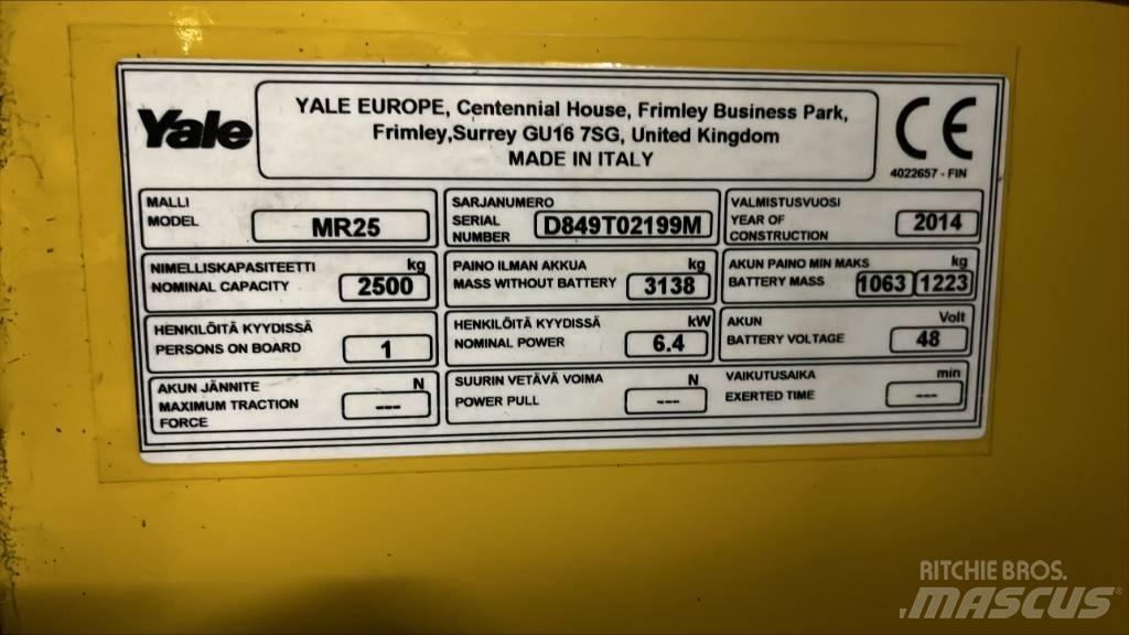 Yale MR25 Empilhadores Elevadores