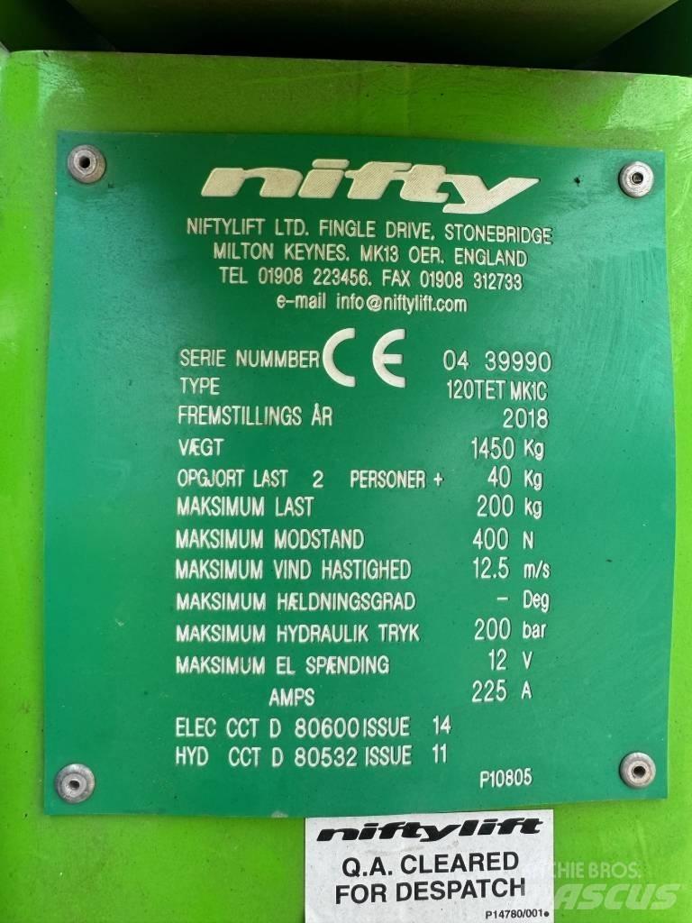 Niftylift 120 T Plataformas aéreas montadas em atrelados