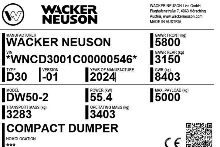 Wacker Neuson DW50-2 Dumpers de obras