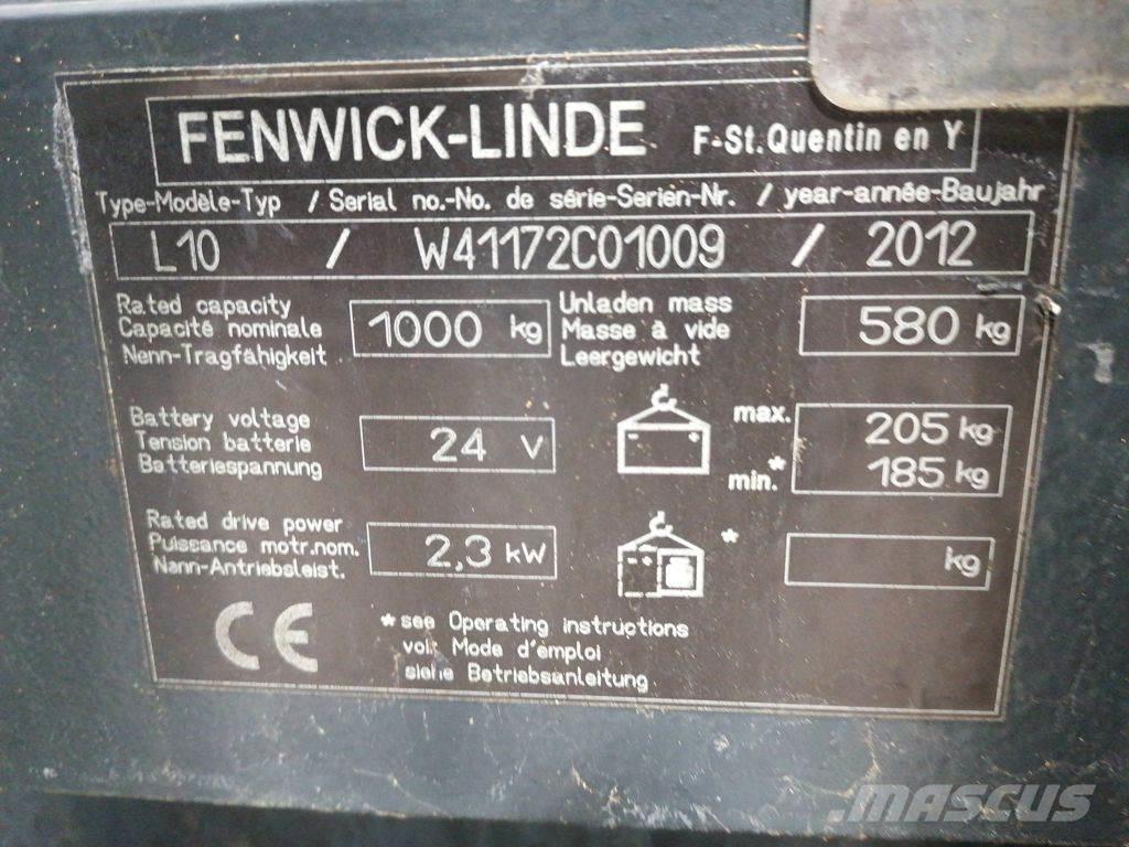 Linde L10 Empilhador para operador externo