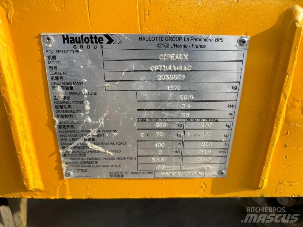 Haulotte OPTIMUM 8 Elevadores de tesoura