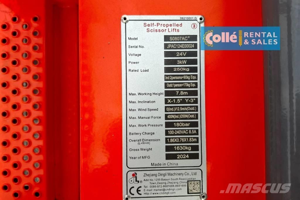 Dingli S0807AC+ | 2025 Elevadores de tesoura