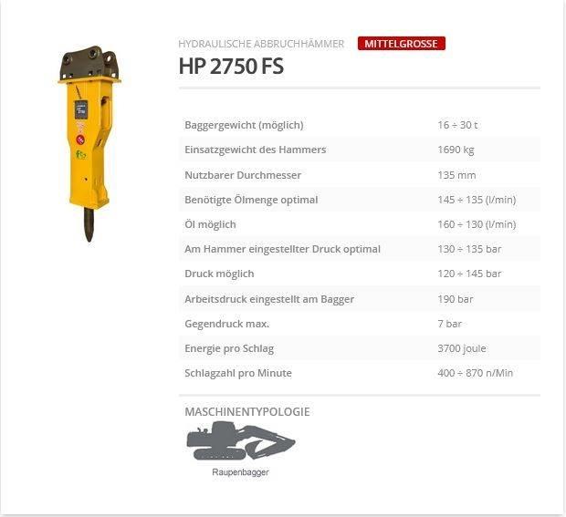 Indeco HP 2750 FS Martelos de quebragem