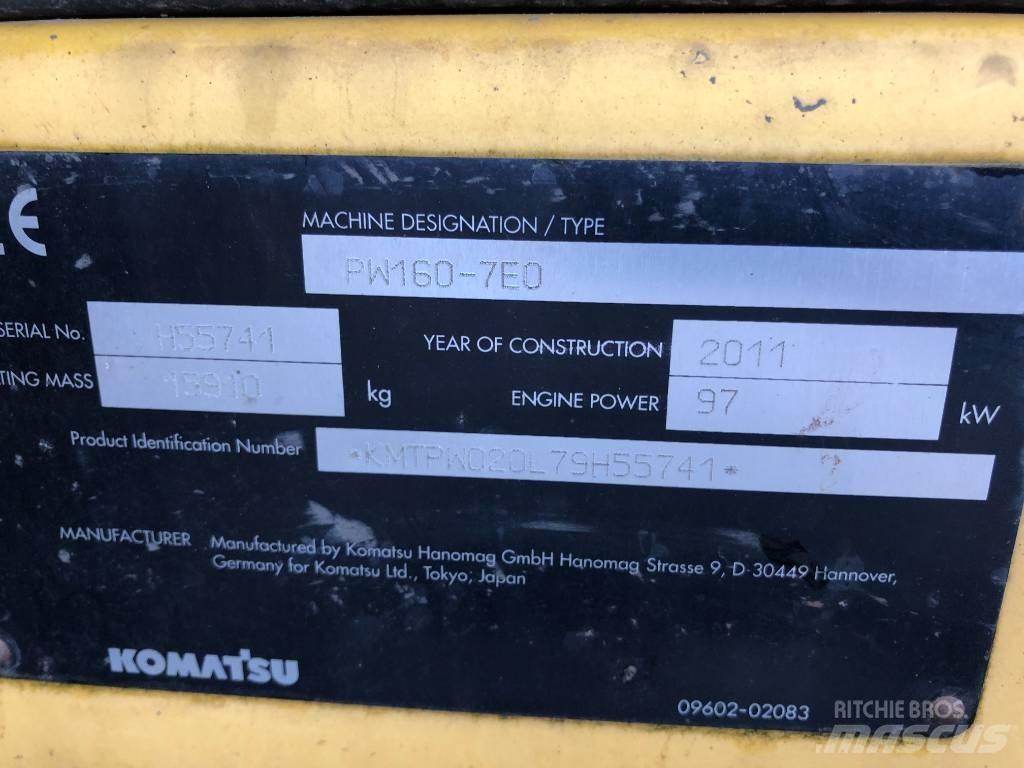 Komatsu PW160-7E0 Escavadoras de rodas
