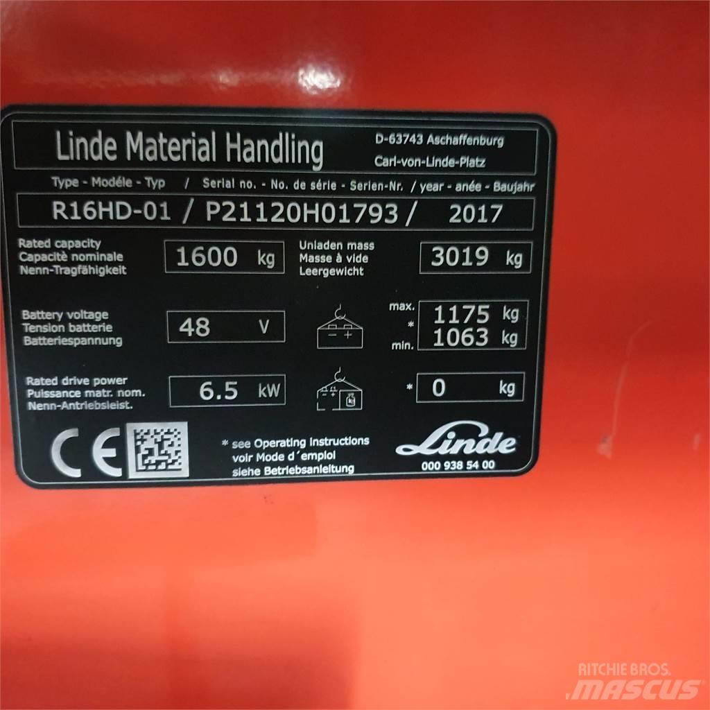 Linde R16HD Empilhadores Elevadores