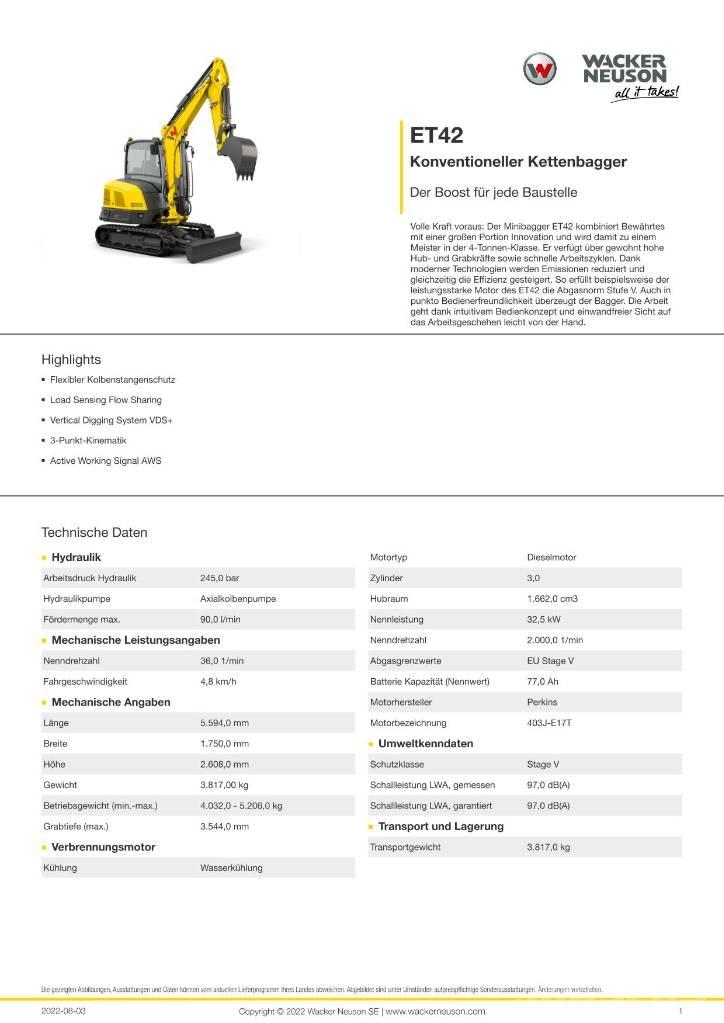 Wacker Neuson ET 42 Escavadeiras de esteiras