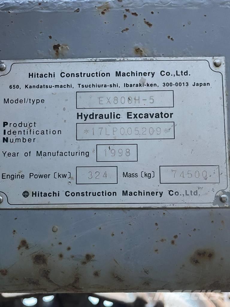 Hitachi EX 800 H-5 Escavadeiras de esteiras