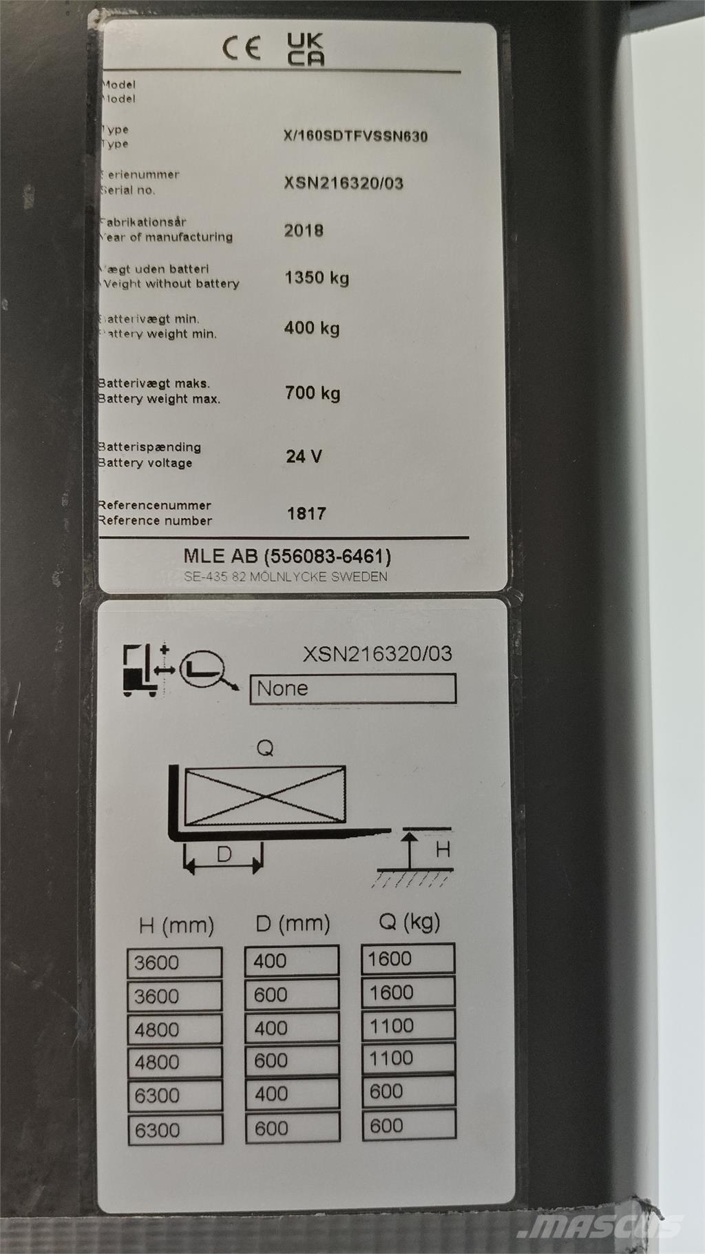 Atlet XSN160E Self propelled stackers