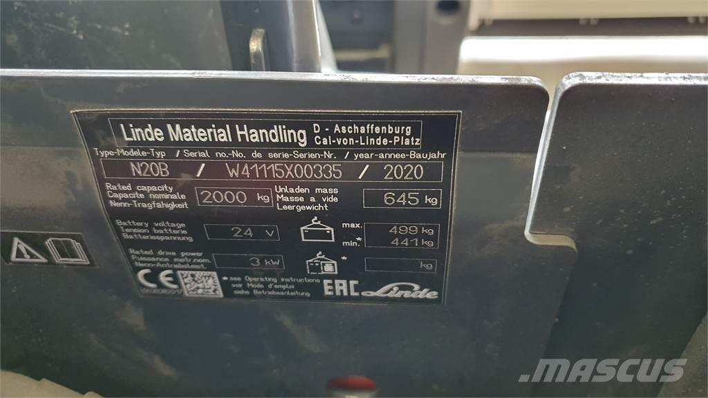 Linde N20B Preparadoras de encomendas de baixa elevação