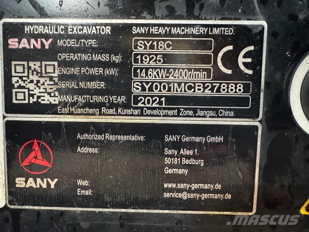 Sany SY 18 C Miniescavadeiras