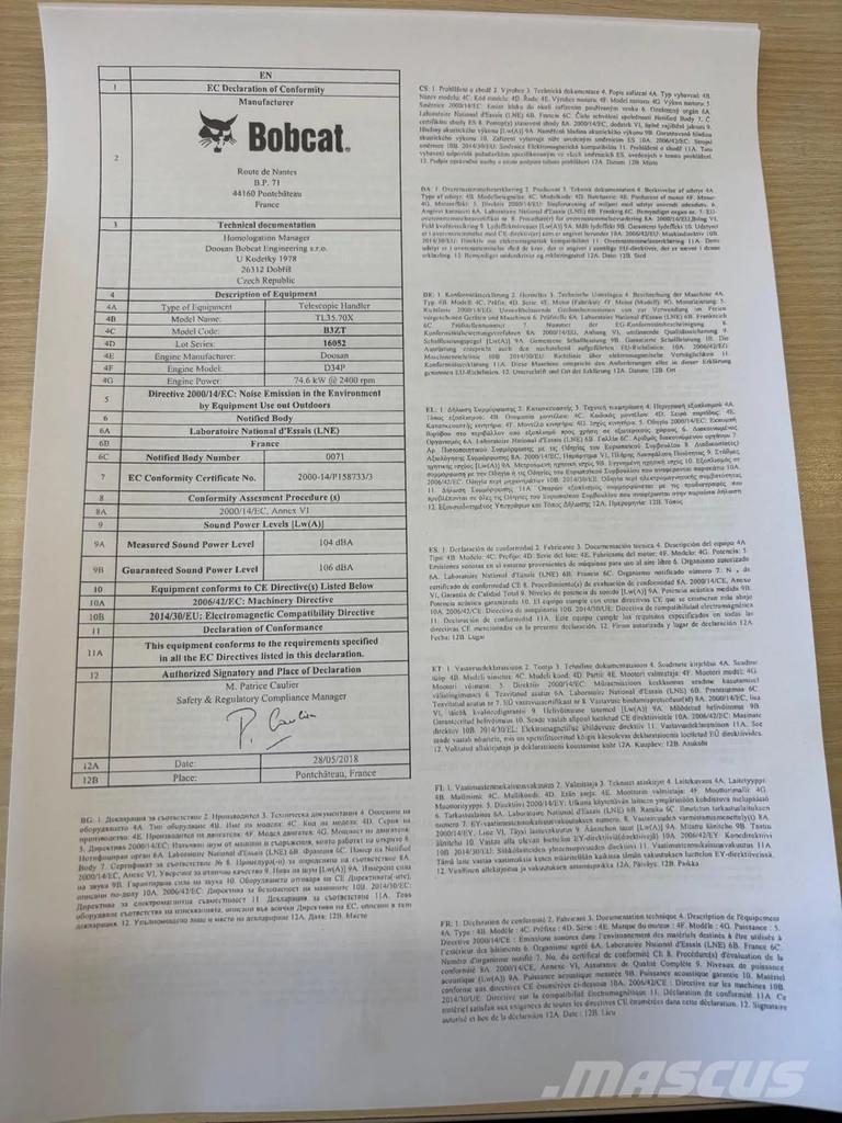 Bobcat TL35.70X Telescópicas para Agricultura