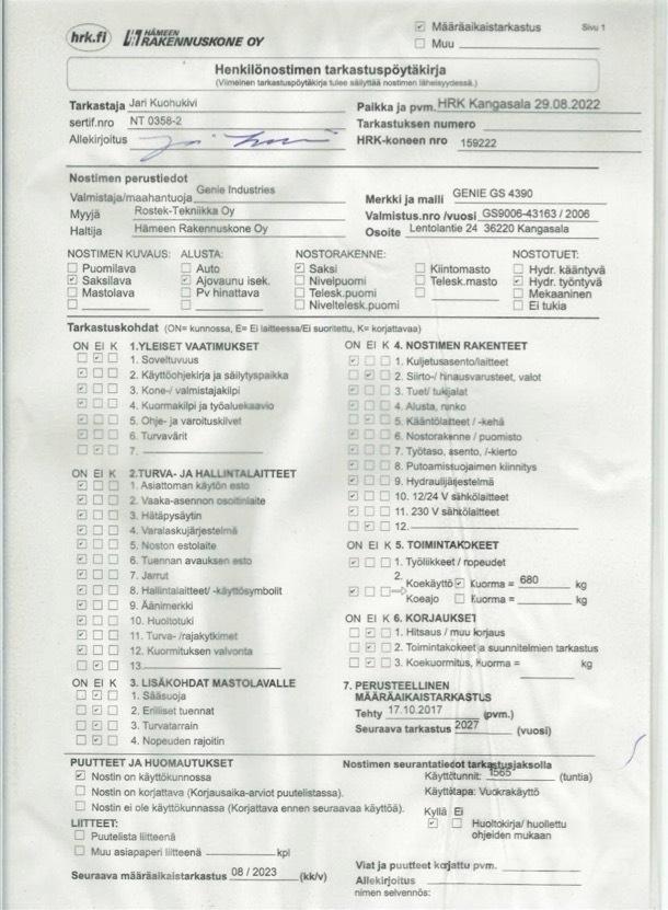 Genie GS 4390 Elevadores de tesoura