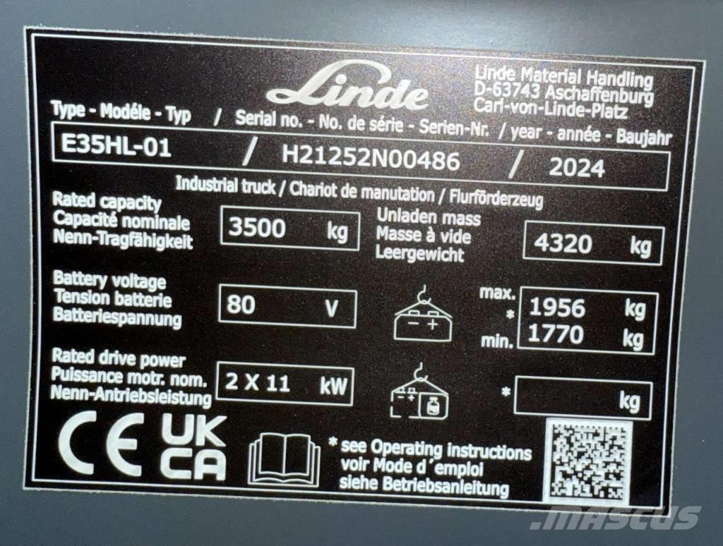 Linde E 35 Empilhadores eléctricos