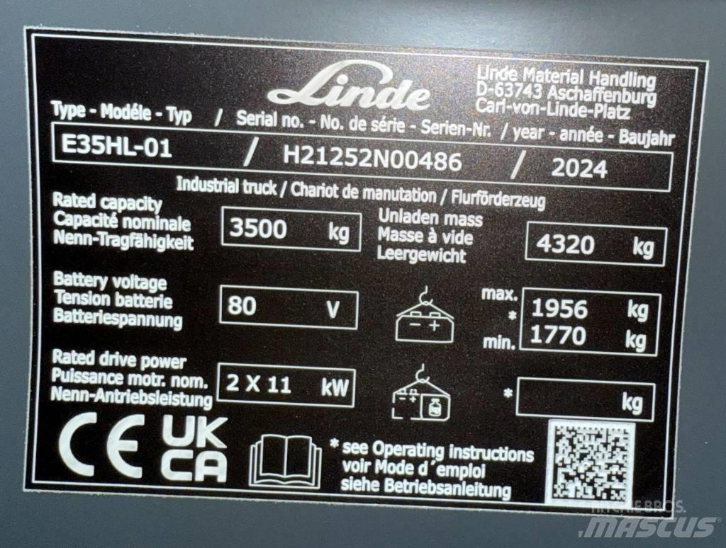 Linde E35HL/1252-01 Empilhadores eléctricos