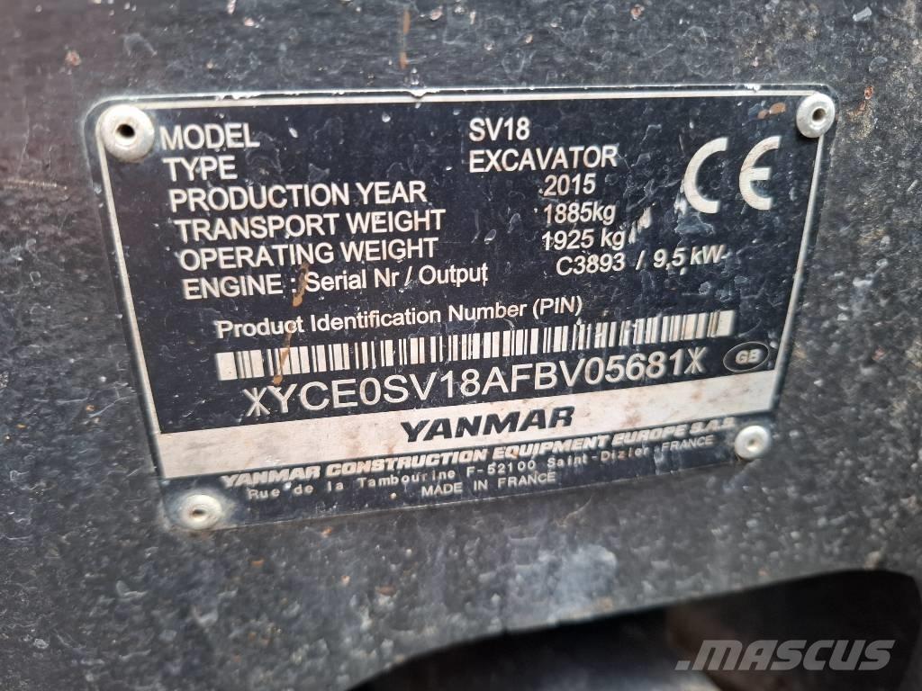 Yanmar SV 18 Miniescavadeiras