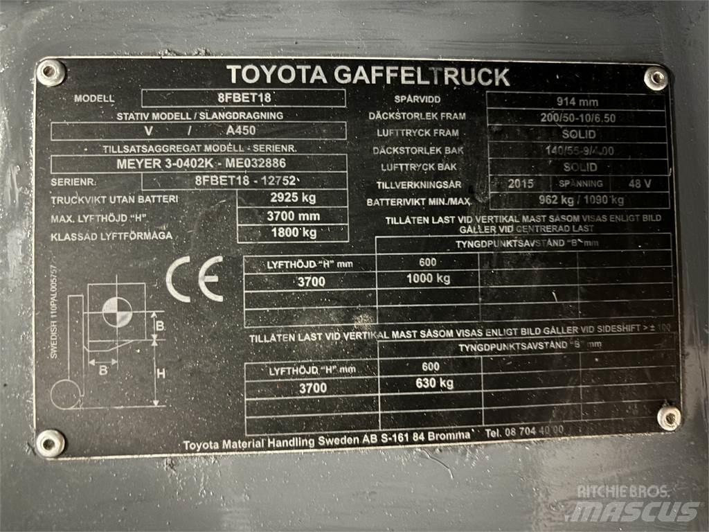 Toyota 8FBET18 Empilhadores eléctricos