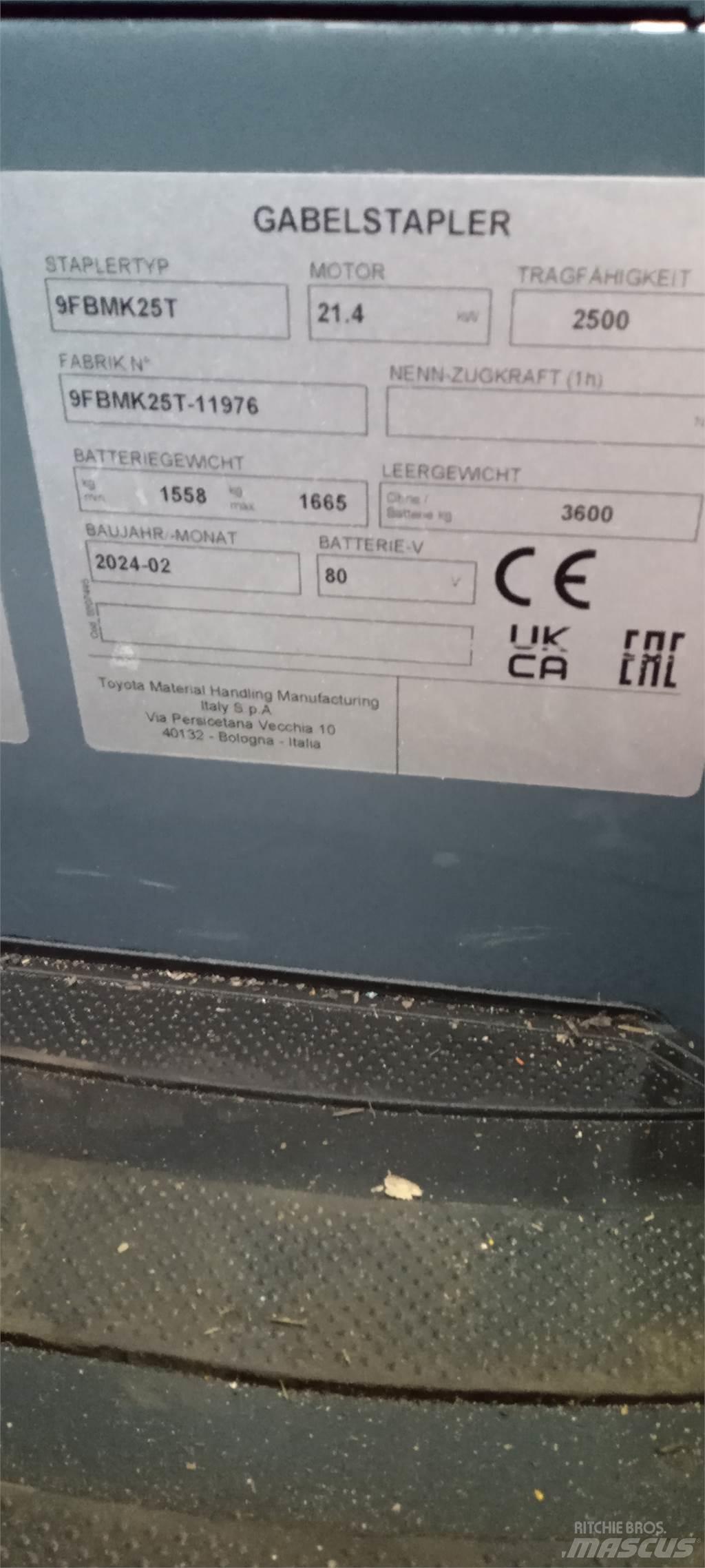 Toyota 9FBMK25T Empilhadores eléctricos