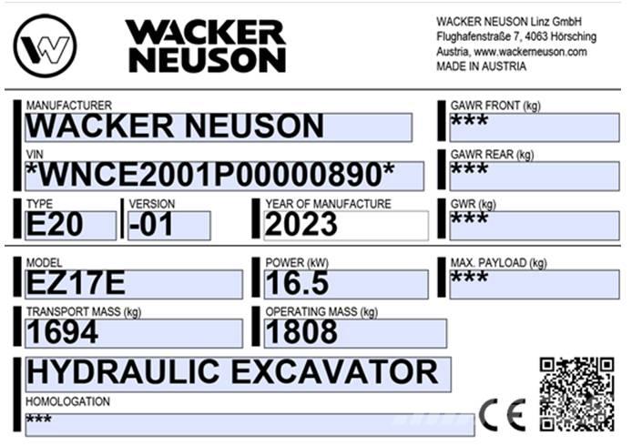Wacker Neuson EZ 17e Escavadeiras de esteiras