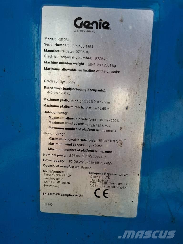 Genie GR 26 J Plataformas de Mastro Vertical