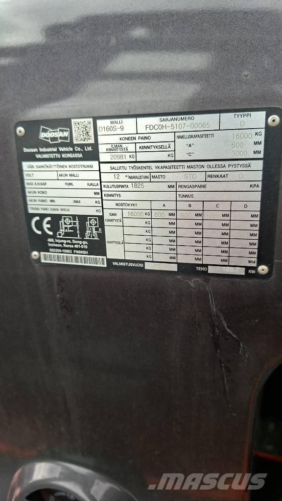 Doosan D160S-9 Empilhadores Diesel