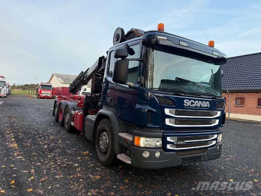 Scania P450 8x2/4 Camiões caixa desmontável com elevador de cabo