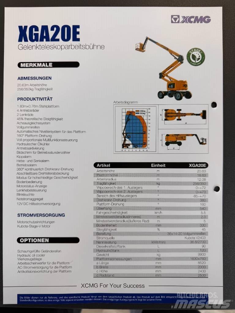XCMG XGA 20 E Elevadores braços articulados