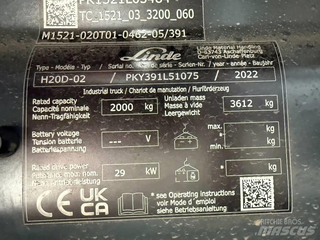 Linde H20D/391-02 Empilhadores Diesel