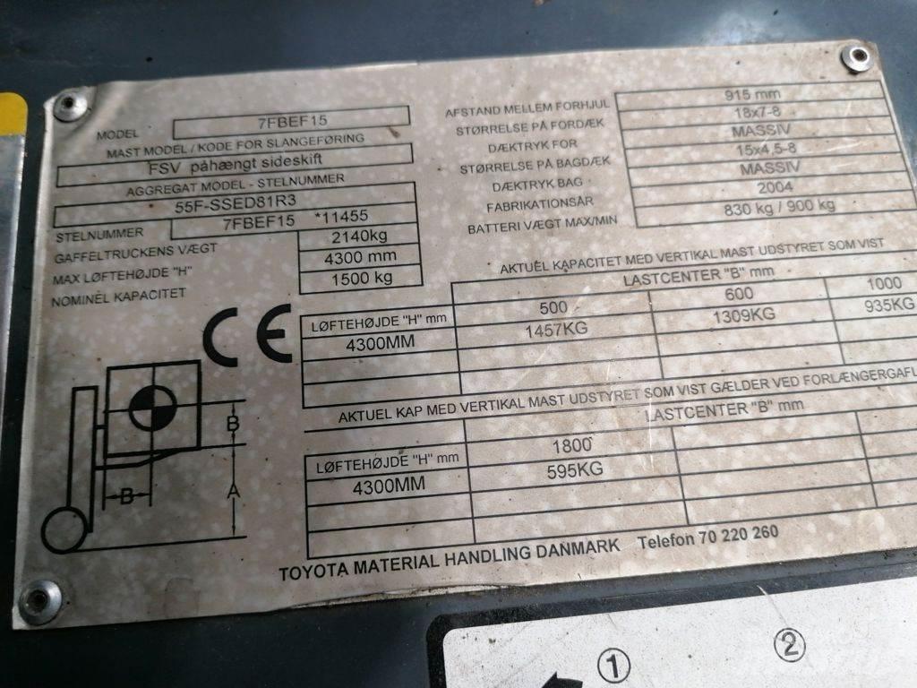 Toyota 5FBEF15 Empilhadores eléctricos