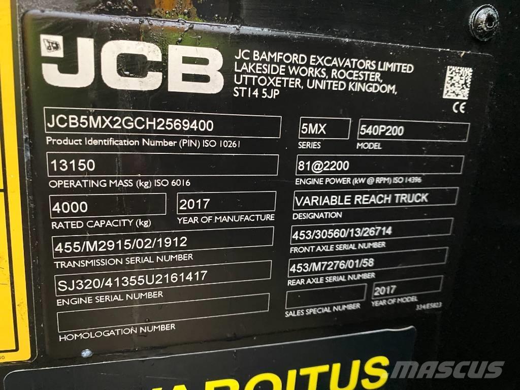JCB 540P200 S 4WS Manipulador telescópico