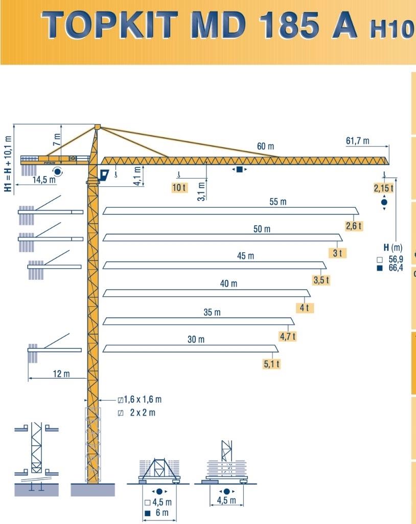 Potain MD 185 A H10 Gruas de construção