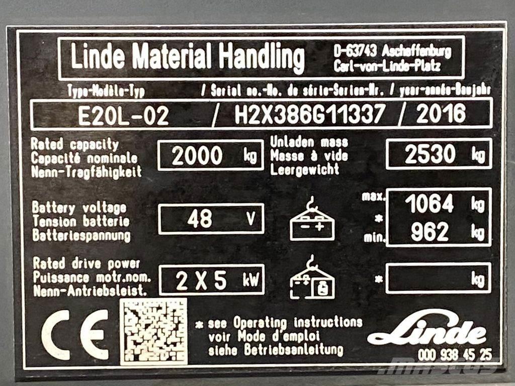 Linde E20L Empilhadores eléctricos