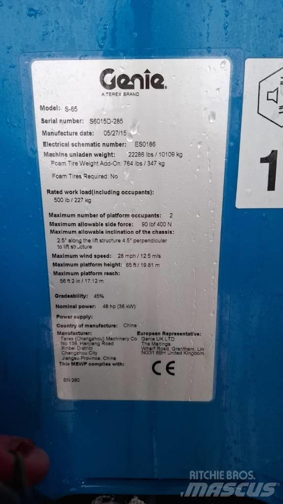 Genie S 65 Elevadores braços Telescópicos