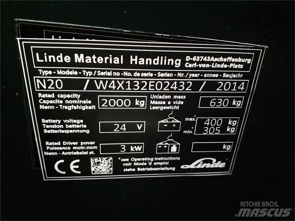 Linde N20-lang Preparadoras de encomendas de baixa elevação