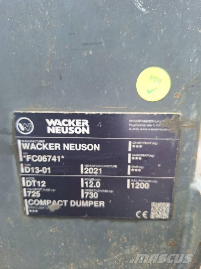 Wacker Neuson DT 12 Dumpers de rastos