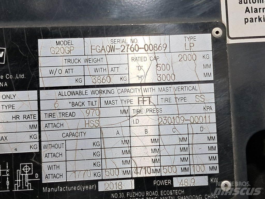 Doosan G20GP Empilhadores a gás
