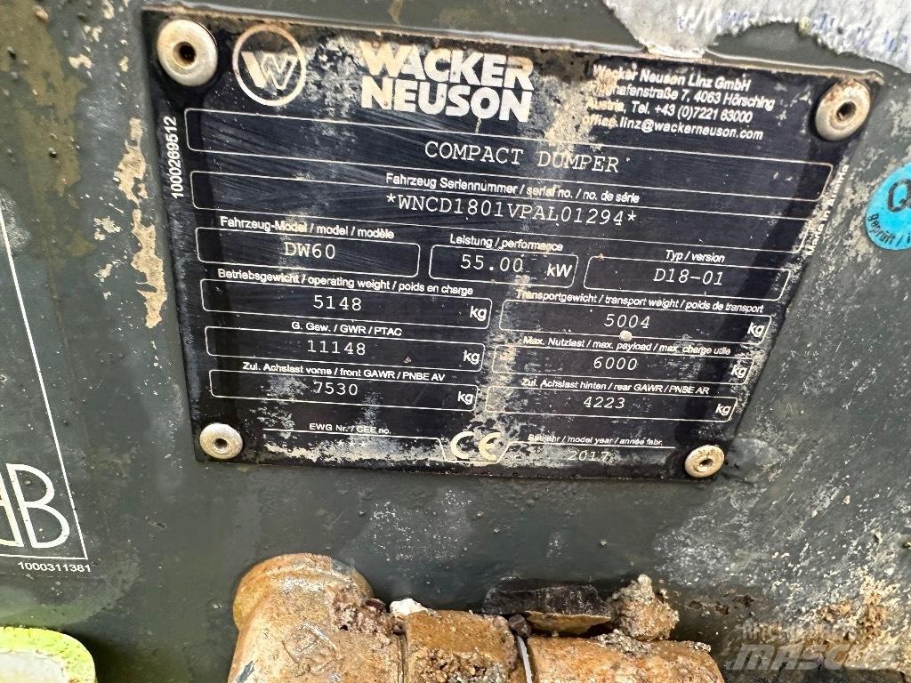 Wacker Neuson Dw60 Dumpers de obras