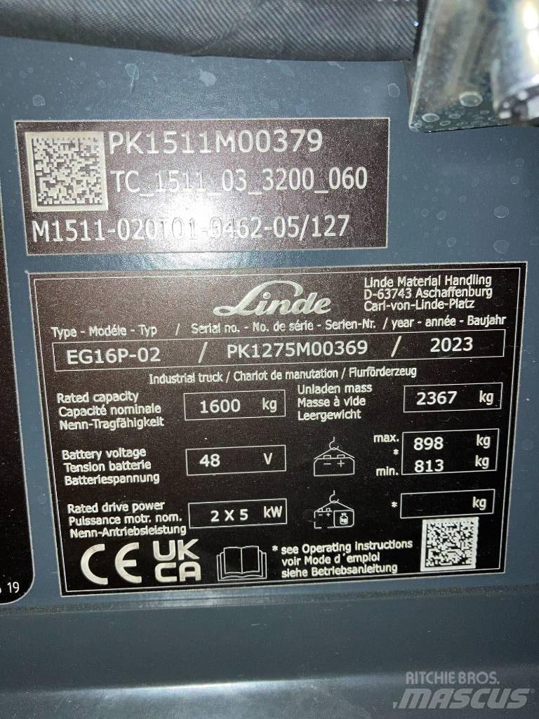Linde EG16P/1275-02 Empilhadores eléctricos
