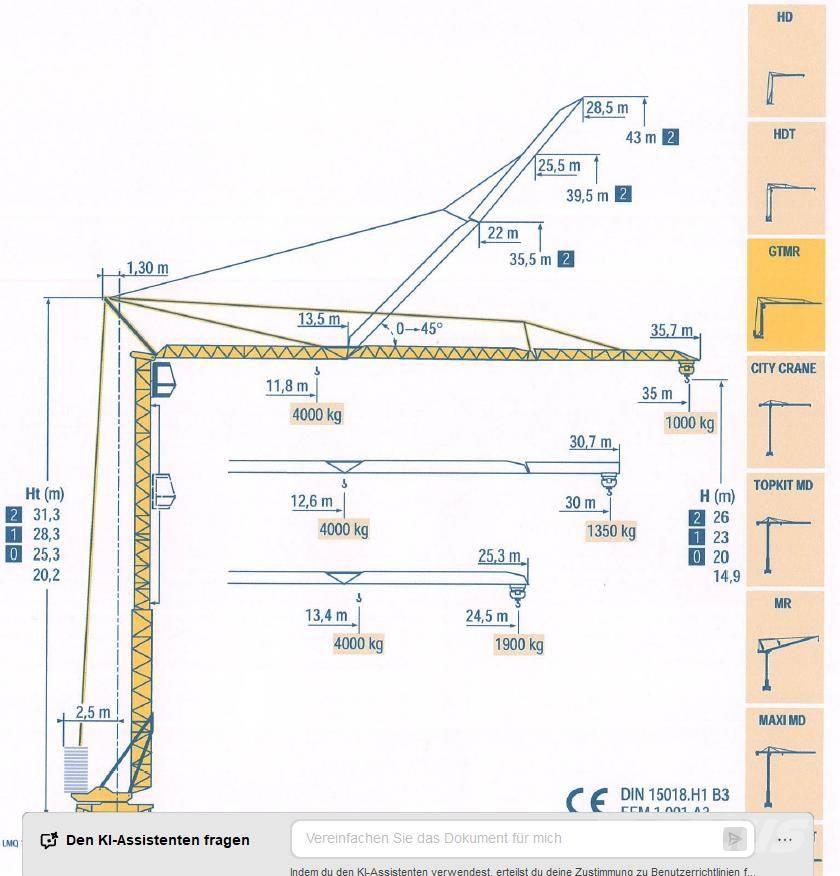 Potain GTMR 331 B Gruas de construção