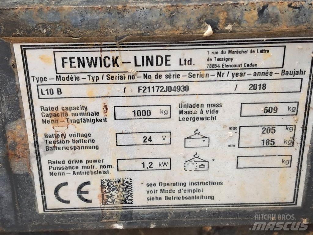 Linde L10B Empilhador para operador externo