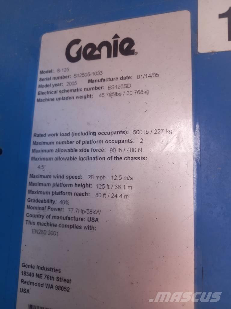Genie S 125 Elevadores braços Telescópicos