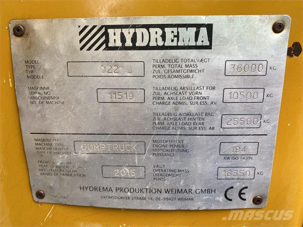 Hydrema 922D Dumpers de obras