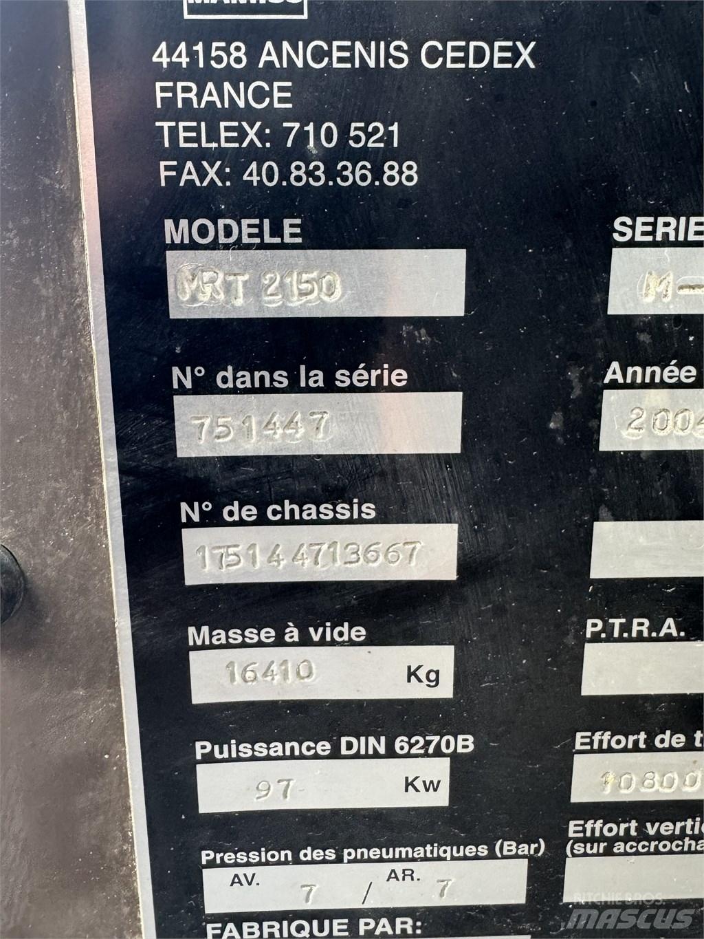 Manitou MRT 2150 Manipulador telescópico