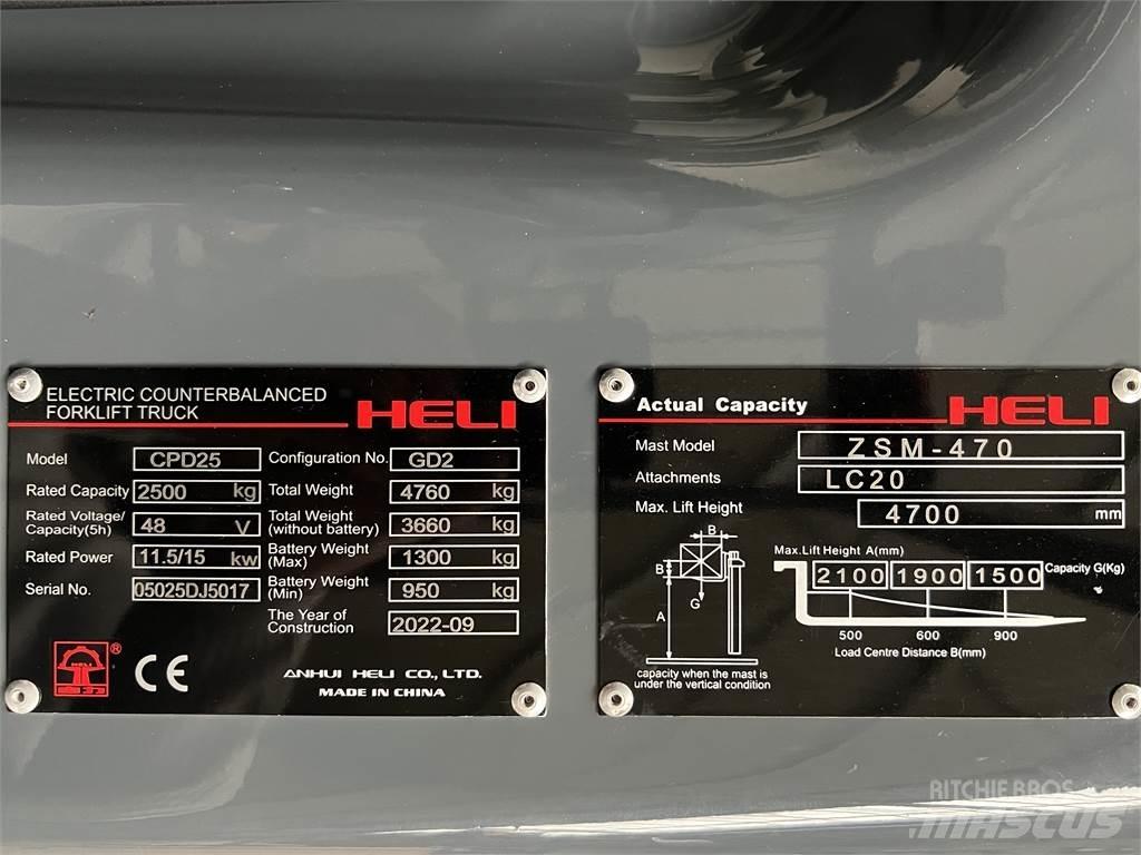 Heli CPD25 GD2 / NEU Empilhadores eléctricos