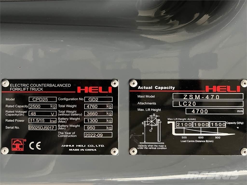 Heli CPD25 GD2 / NEU Empilhadores eléctricos